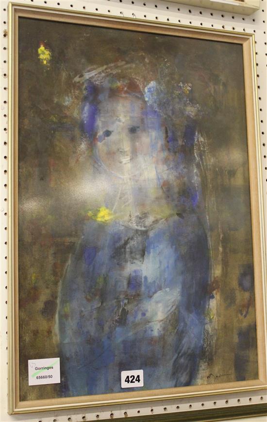 Margarita Medina, gouache, The Rose Queen